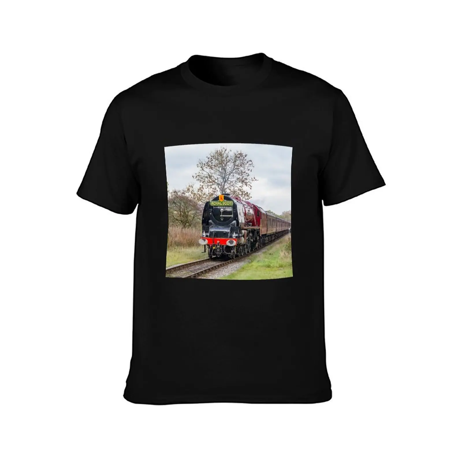 Steam train 6233 Duchess of Sutherland T-Shirt, Summer Casual Cotton Tee, Oversized Streetwear Tops, Vintage Graphic Print