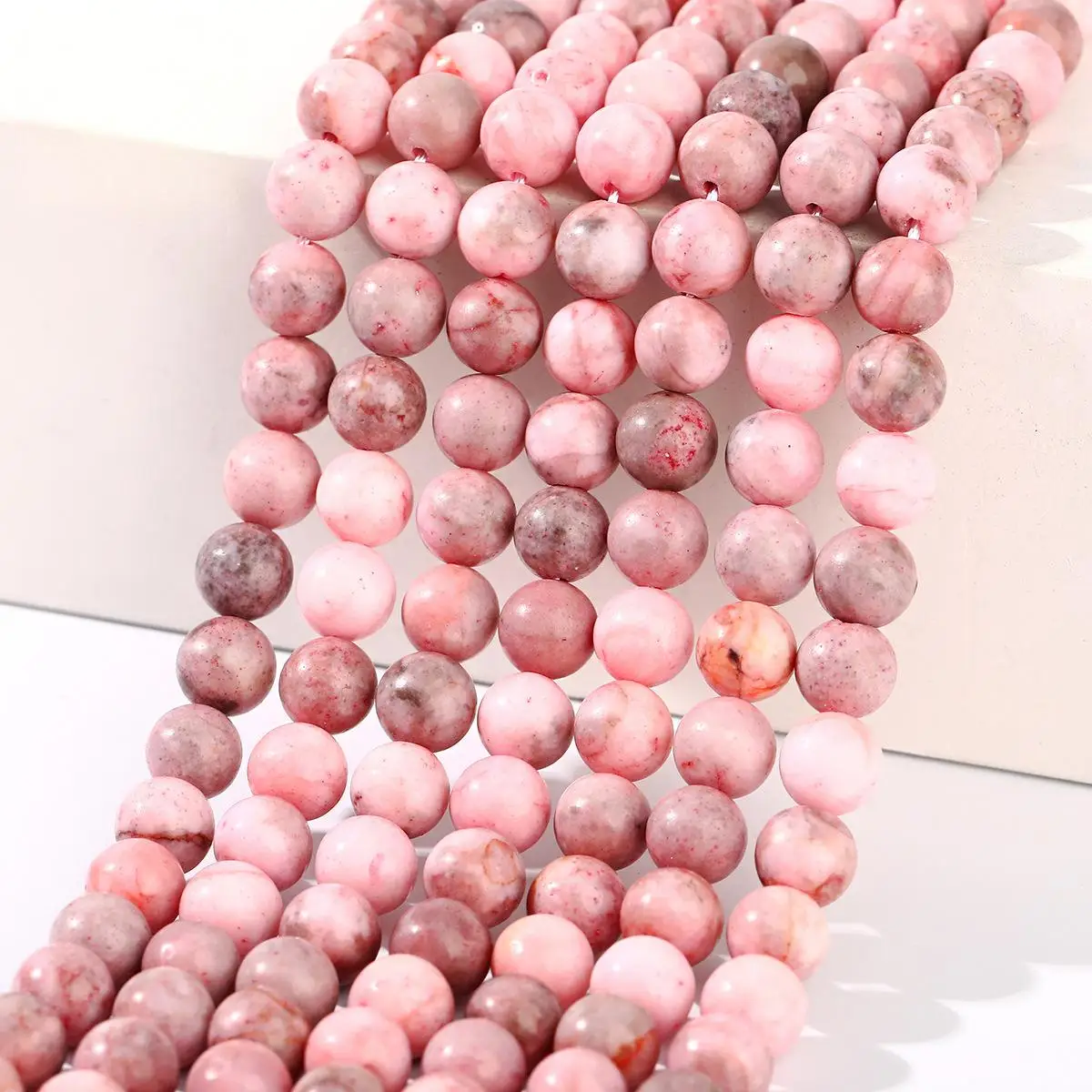 4 6 8 10mm Natural Stone Pink Zebra Jasper Bead Round Loose Spacer Bead For Jewelry Making DIY Bracelets Necklace Accessories