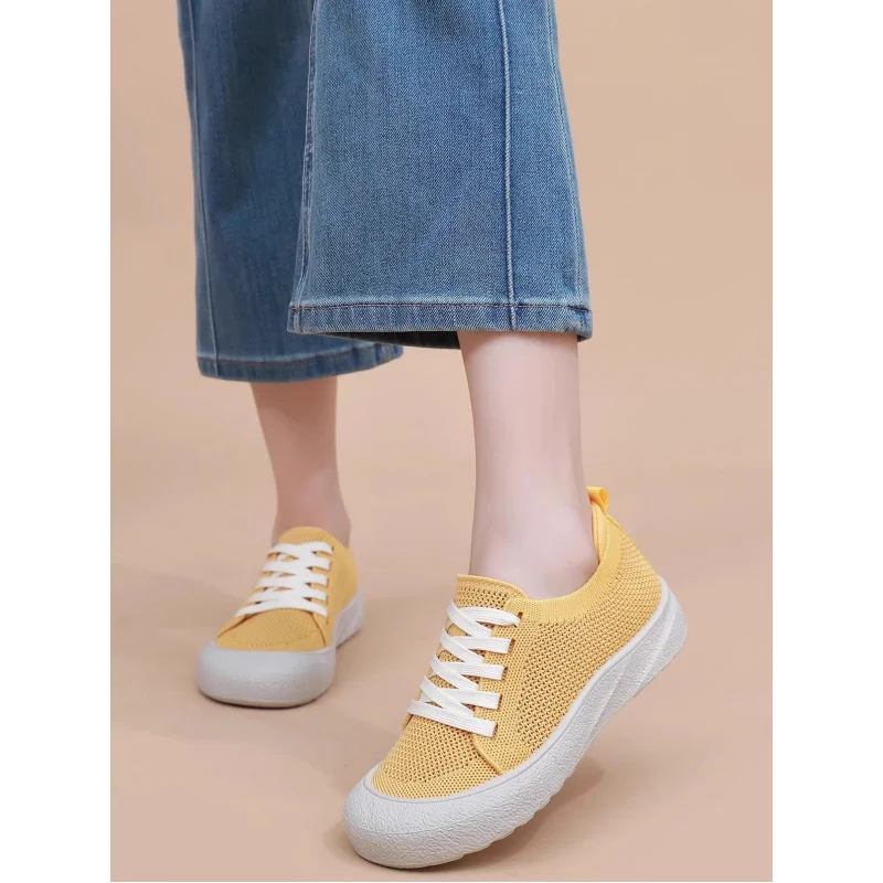 

Summer New Women's Breathable Mesh Shoes Non-Slip Soft Sole Comfortable Mom Shoes Slip-On Casual Shoes
