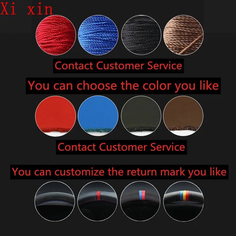 Custom leather hand sewn steering wheel cover For Citroen DS6 DS5 LS DS5 C5 c4l car interior accessories