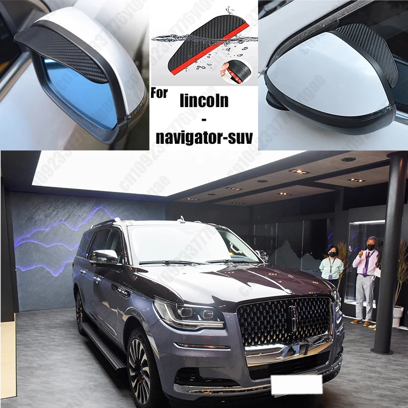 

For lincoln-navigator-suv Car Rearview Mirror Rain Eyebrow Fiber Auto Rain Shield Rainscreen Reflector Rain Shield