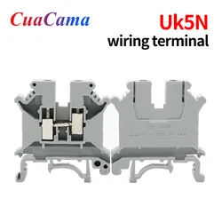 100Pcs UK5N Din Rail Block Connection Terminals Electrical Conductor Strip Universal Wire Connector UK5