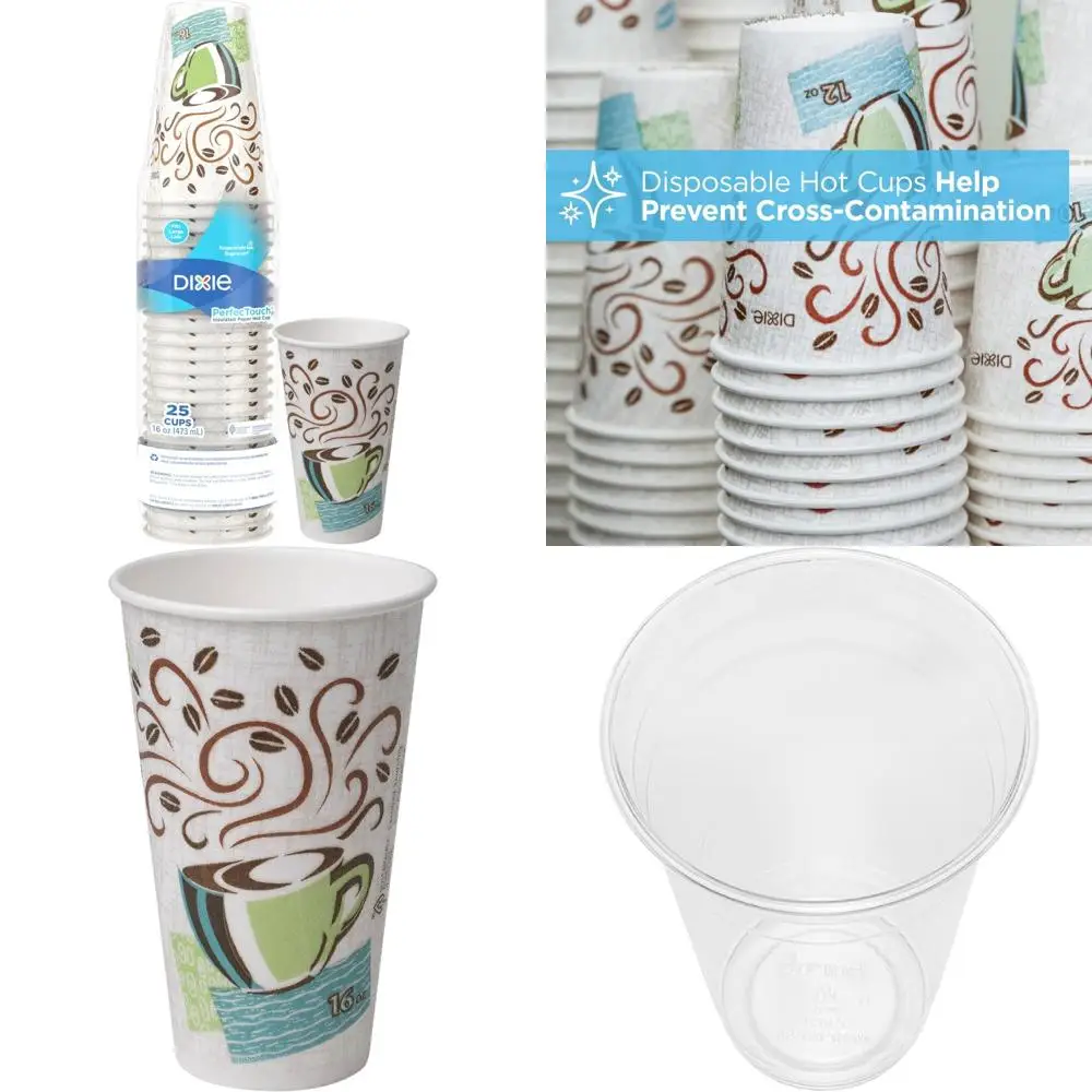 

16oz Coffee Cups with Dreamy Design - 500 Count Paper Hot Cups for Cozy Beverages