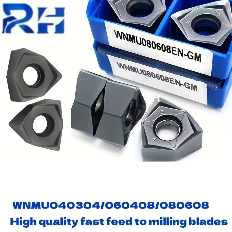 

WNMU080608 Пластины для торцевого фрезерования WNMU040304/060408/080608 Высококачественные двусторонние шестигранные 90 ° Твердосплавные вставки с быстрой подачей