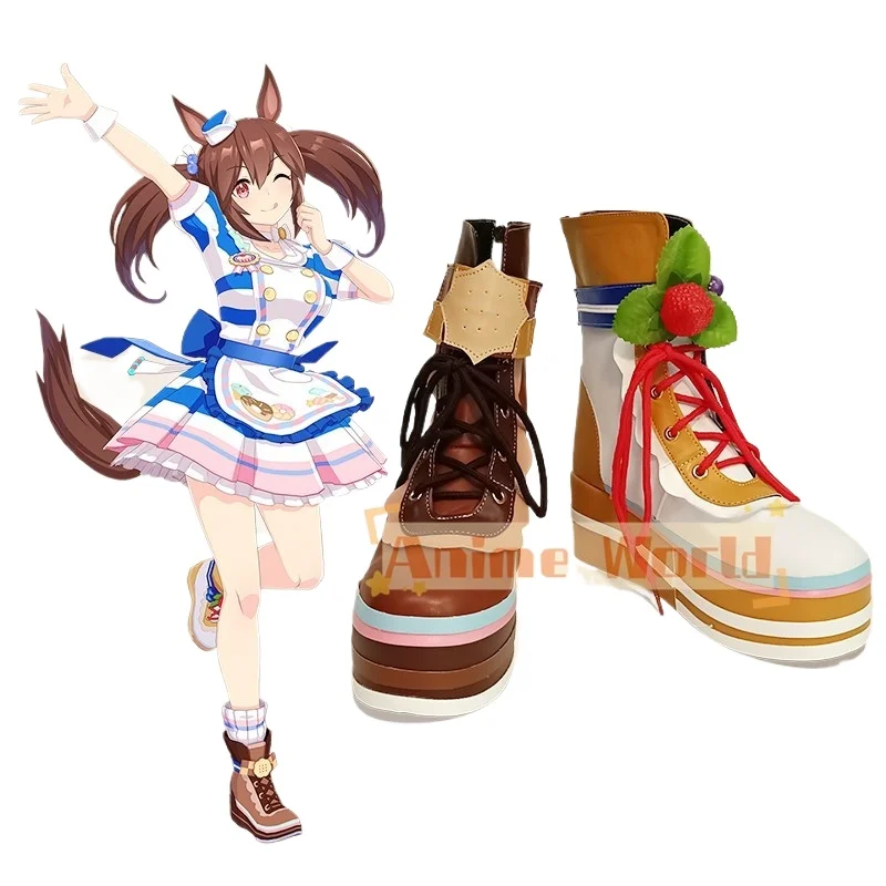 

Anime Game Umamusume Pretty Derby Hishi Akebono Cosplay Shoes Boots Game Halloween Christmas Party Costume Accessory Props