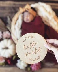 Hello World Wooden Birth Announcement Sign | Hospital Newborn Photo Prop | Baby Shower Gift | Expectant Mom Gift