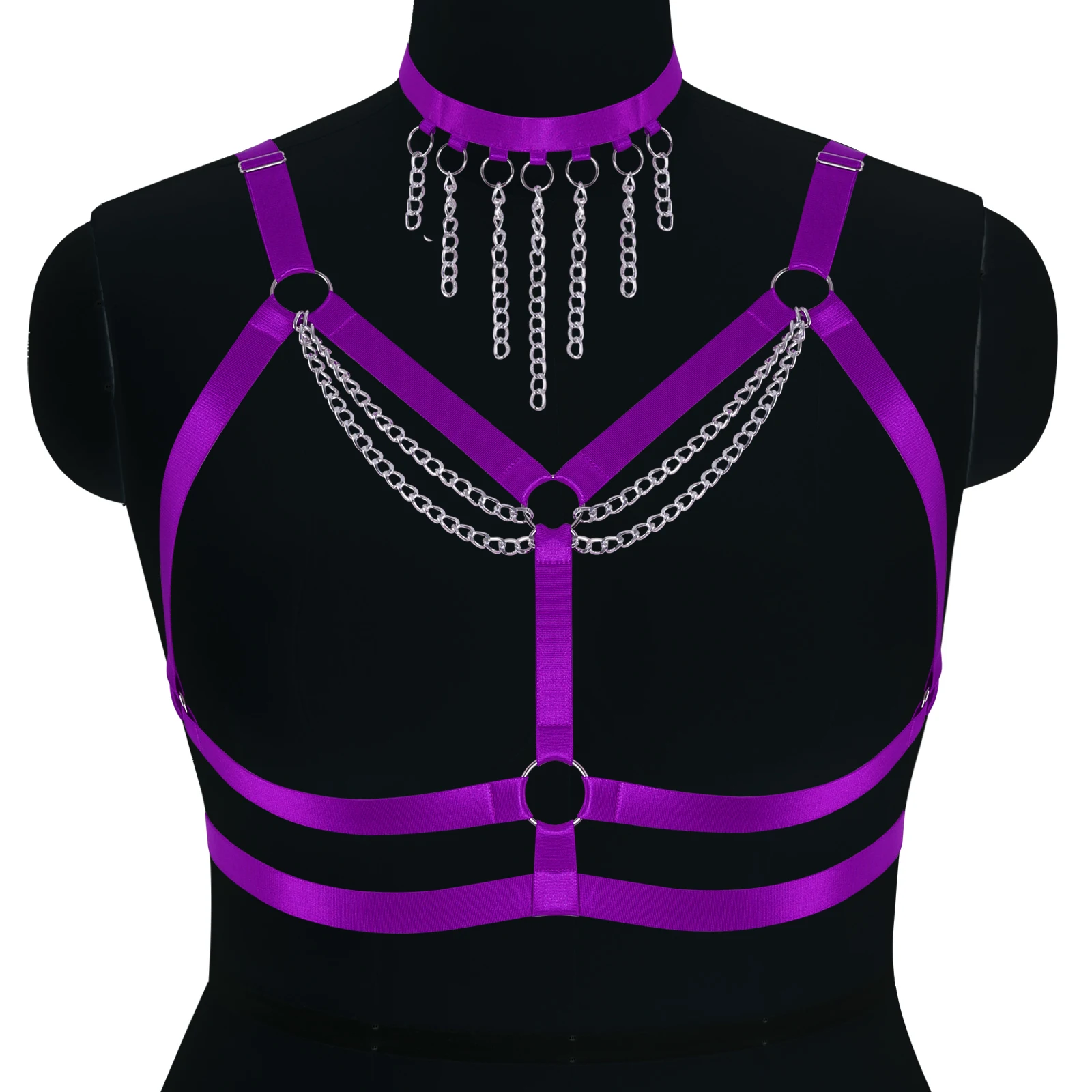 

Fashion Harness Cage Bra Adjustable Strap Women Body Chain Festival Top Strappy Goth Bondage Sexy Harness Bra Honeymoon Lingerie