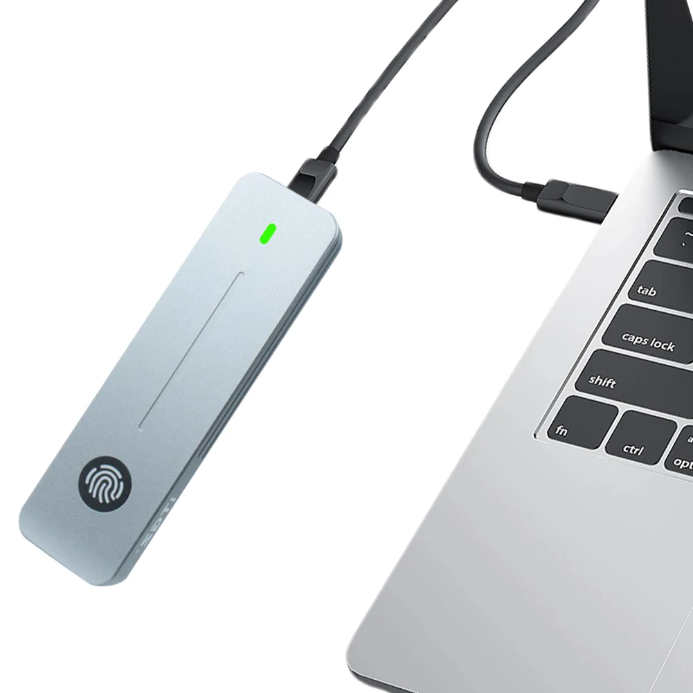 M.2 NVMe SATA SSD الضميمة 10Gbps بصمة مشفرة M.2 SSD حافظة M-Key B + M مفتاح صندوق قرص الحالة الصلبة لـ 2230/2242/2280 SSD