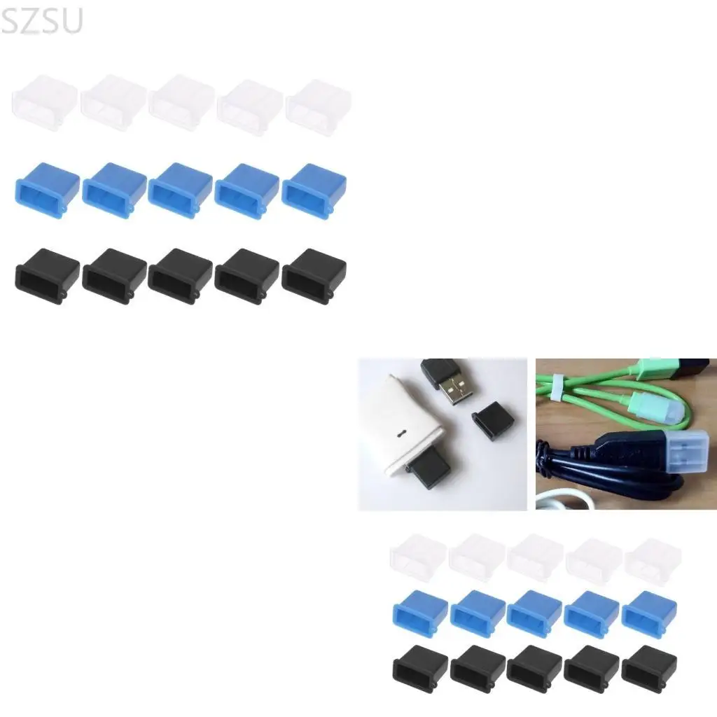 

SZSU 5Piece/ Pack Plastic USB Male Plug Stopper Cap Cover Protector Lids