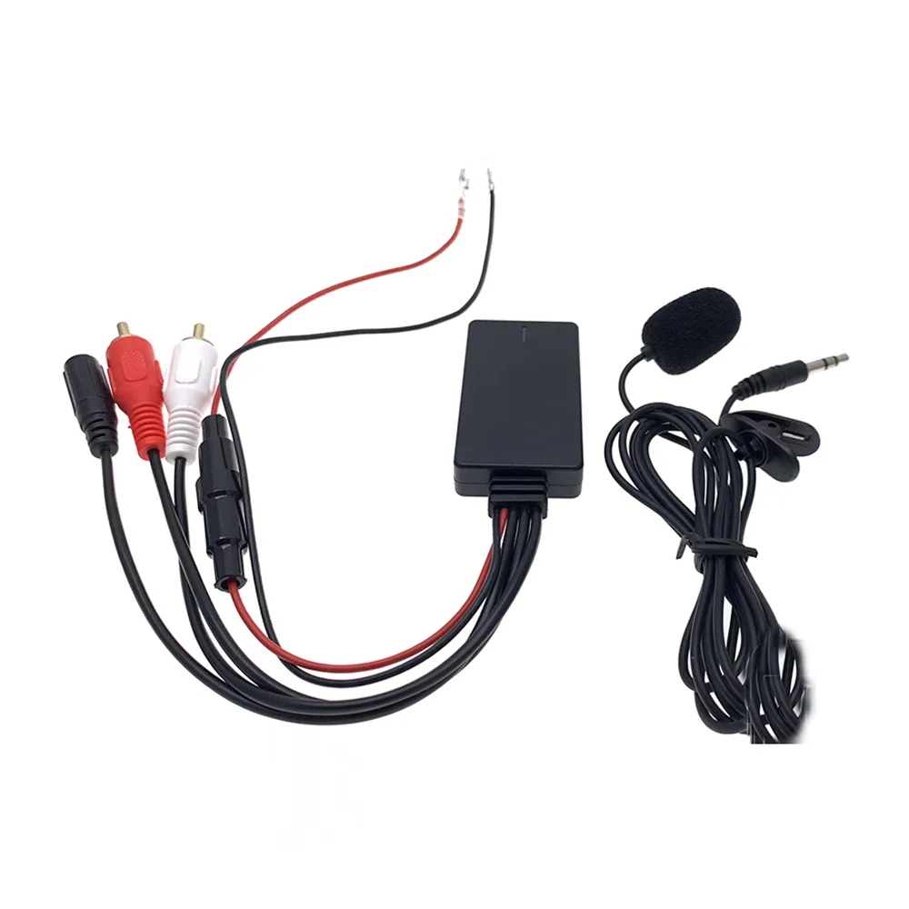 

2RCA Radio Bluetooth 5.0 Kit Audio Aux Music Adapter Module RCA Microphone Handsfree MIC Cable For Pioneer Alpine Sony