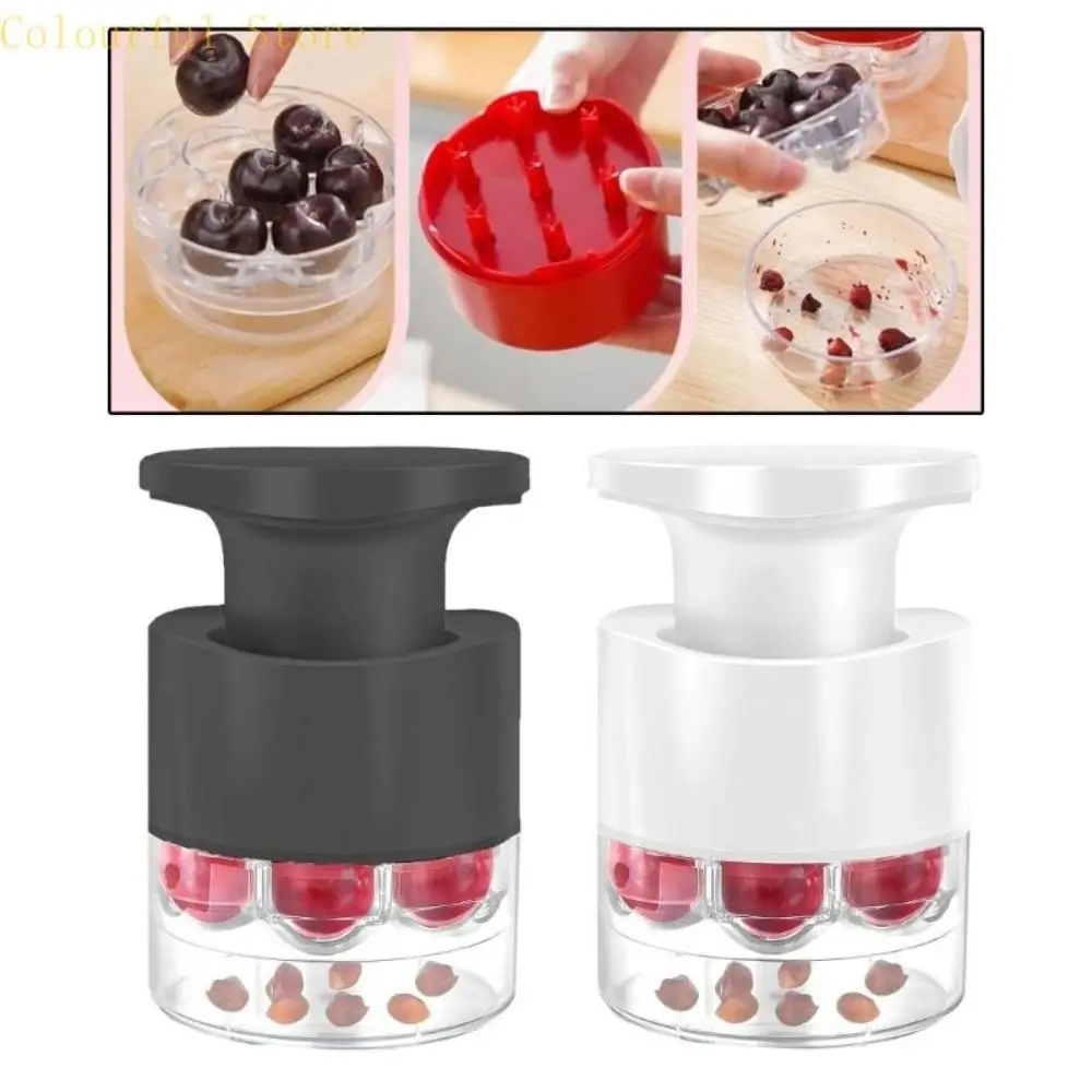 

High Quality Push-type Cherry Pitter 7 Holes Plastic Jujube Pitter Transparent Cherry Olive Pits Tools Kitchen Tool
