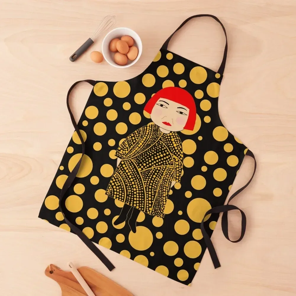 

Yellow dots Yayoi Kusama inspired Apron Beauty Kitchen Supplies Idea Goods nail tech supplies Cooking Clothes Apron