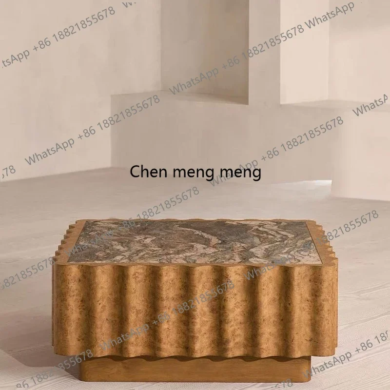 

F150 Wabi-sabi retro solid wood coffee table medium and ancient style, square coffee in the living room, household tea table