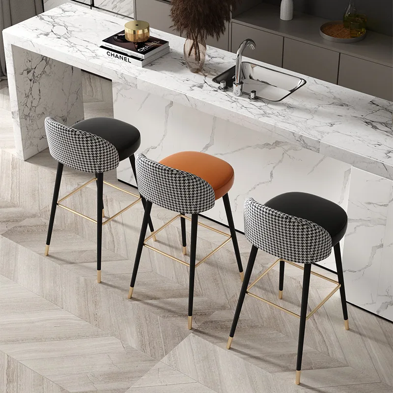 Nordic semplice luce di lusso casa sedia da bar sgabello alto sgabello alto sgabello moderno sedia da bar sedia da reception