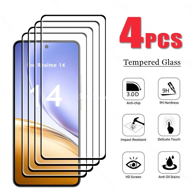 Per Realme 14 Pellicola salvaschermo in vetro HD Realme 14 Vetro temperato Realme 14 Tempere Pellicola 9D Vetro antigraffio