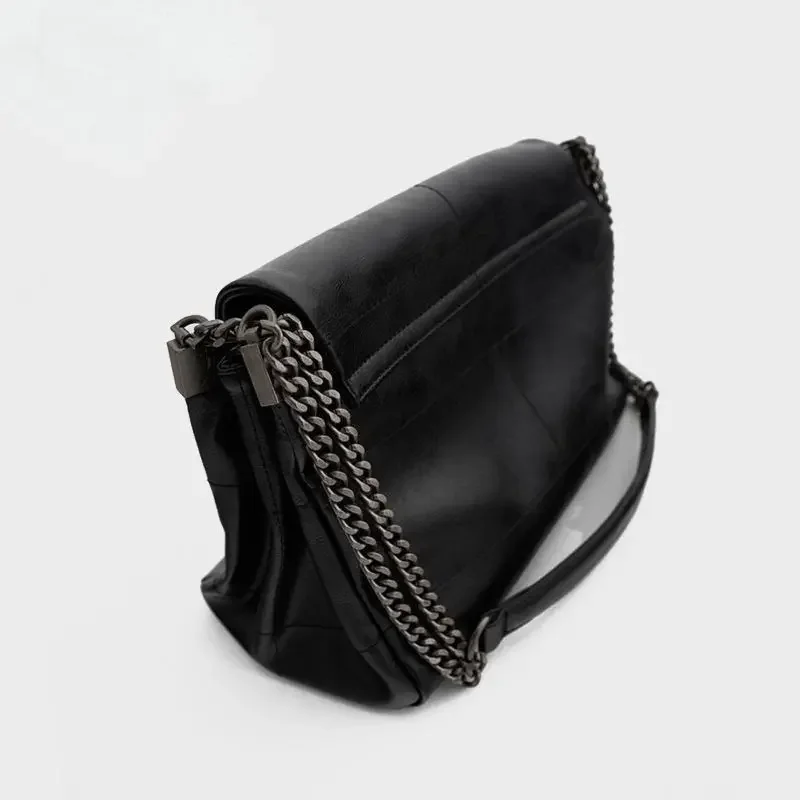 حقيبة روك كوميوتر الضالة للنساء ذات سعة كبيرة وحقيبة كتف بسلسلة معينية قابلة للطي #3