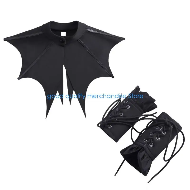 y5jd-seasonal-transformable-bat-collar-wrist-cuffs-accessory-easy-care-for-travel-outfits