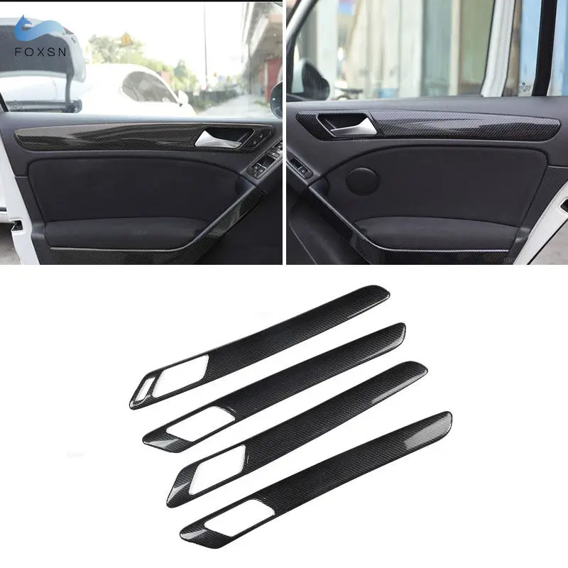 LHD/RHD For VW Golf 6 MK6 2008-2013 ABS Carbon Fiber Texture Car Inner Door Window Panel Handle Pull Cover Trim Accessories