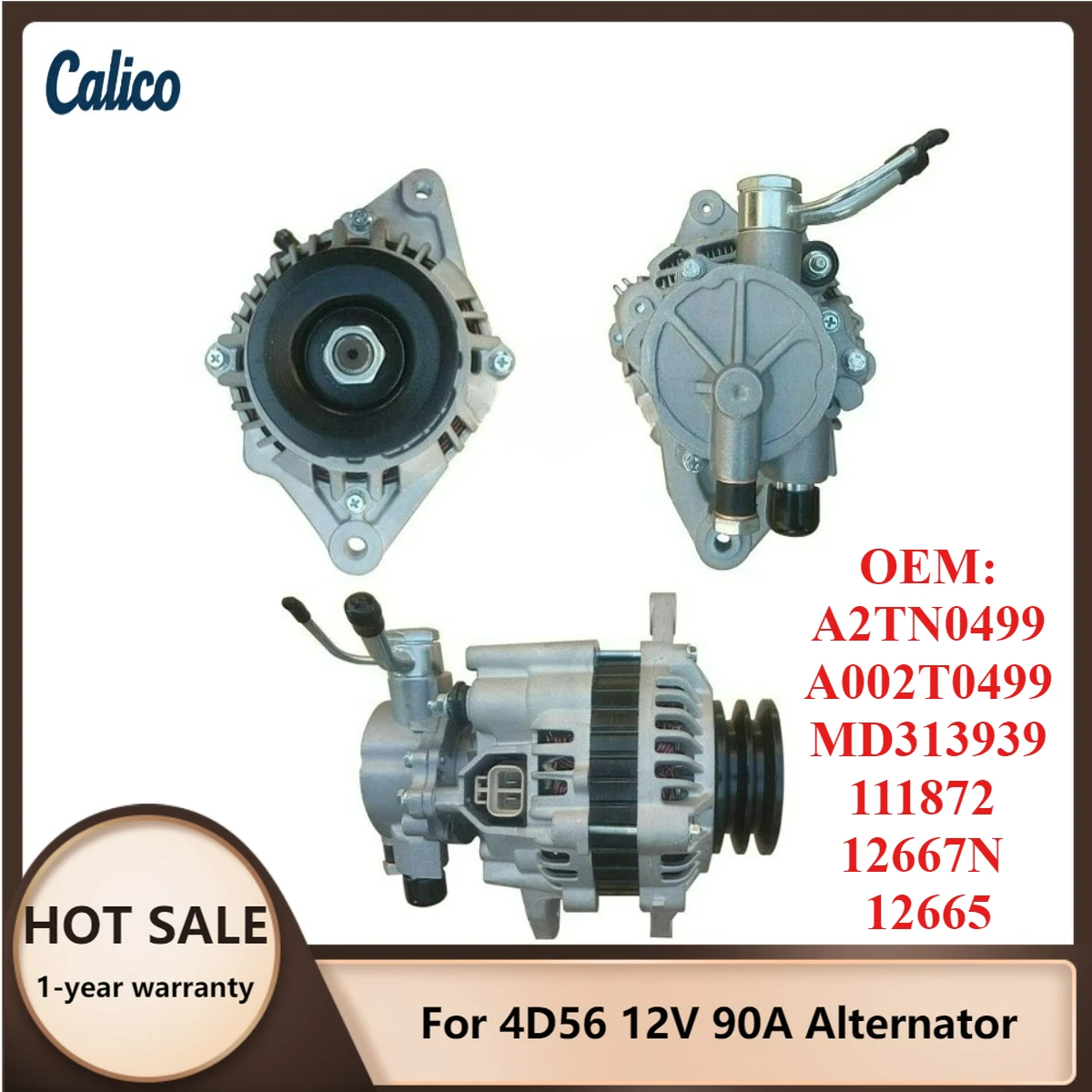 

Factory Direct Sales Are Suitable for 4D56 12V 90A Alternator A2TN0499 A002T0499 MD313939 111872 12667N 12665