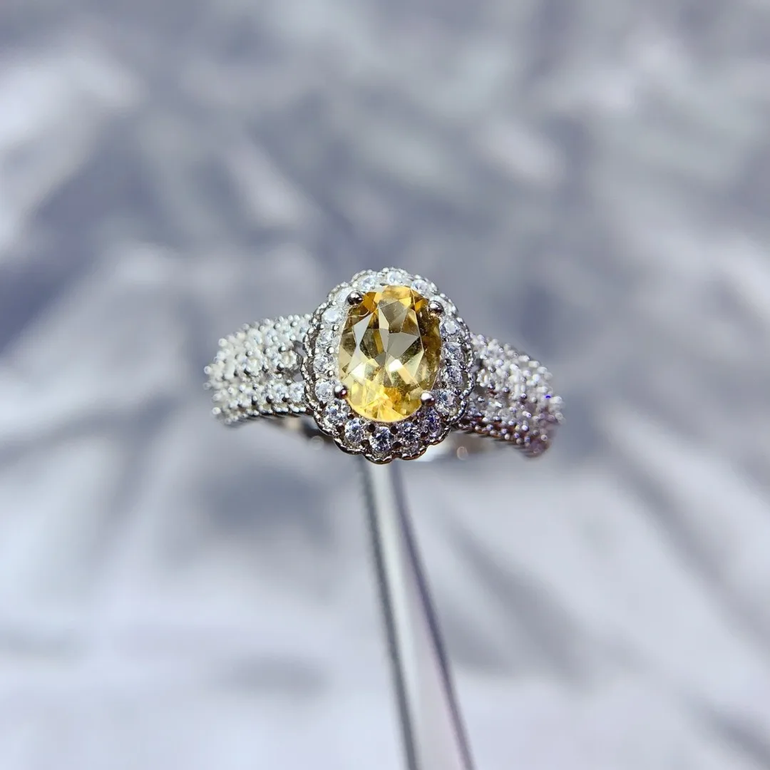 

Модное и элегантное кольцо из стерлингового серебра S925 с ослепительным кристаллом, женские дизайнерские украшения с ярким натуральным драгоценным камнем