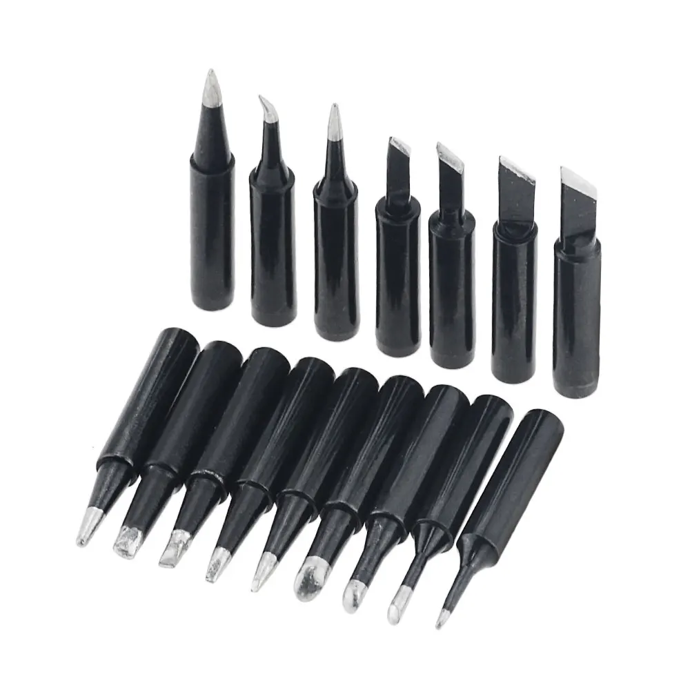 16Pcs/lot Soldering Iron Tips Lead-free 900M-T Soldering Iron Tip Solder Tips Welding Head For 936 Soldering Station Black