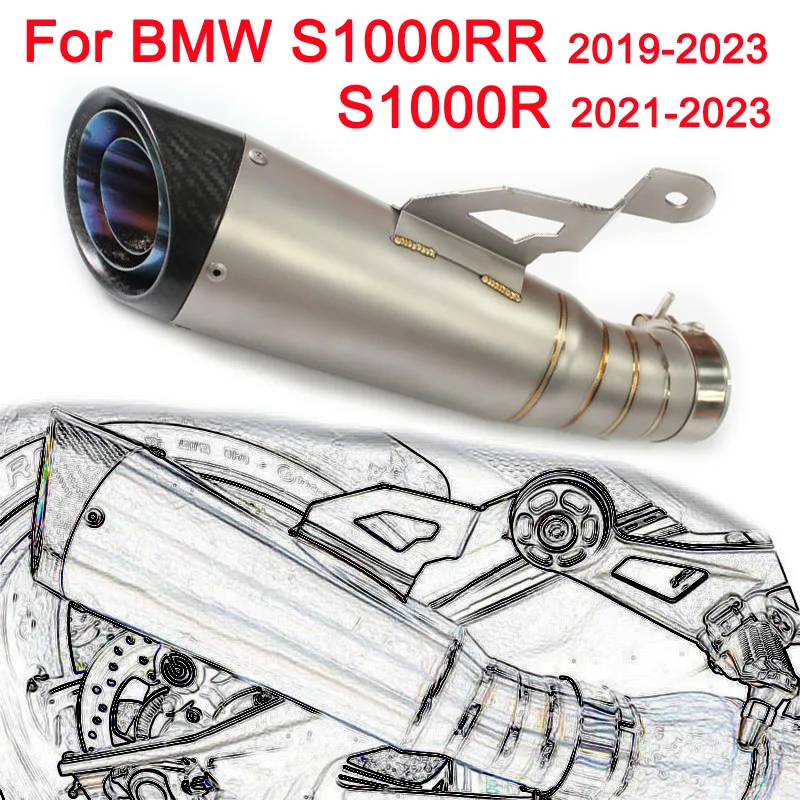 Slip-on Exhaust For BMW S1000RR S1000R 2019-2023 Motorcycle Exhaust Muffler sc Carbon Fiber Stainless Steel Pipe-project Exhaust