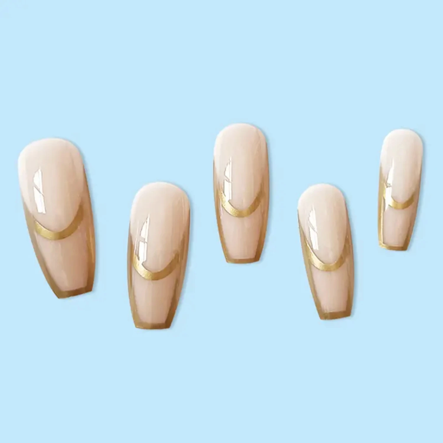 مجموعة رقعة أظافر جيلي عصرية جميلة واحترافية مع شريط رقائق ذهبية مذهلة لنتائج أنيقة - تطبيق سهل