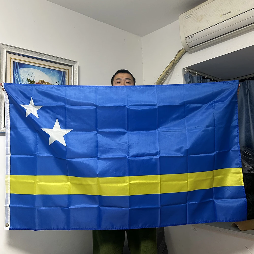 SKY FLAG Bandera de Curacao 90x150 cm Bandera de Curacao de impresión digital de poliéster colgante para pancarta de celebración