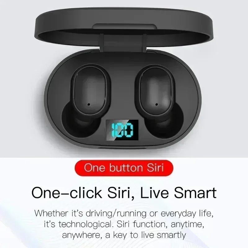 Immagine 3: NUOVI auricolari Bluetooth E6S, cuffie wireless con cancellazione del rumore e microfono per Xiaomi Redmi