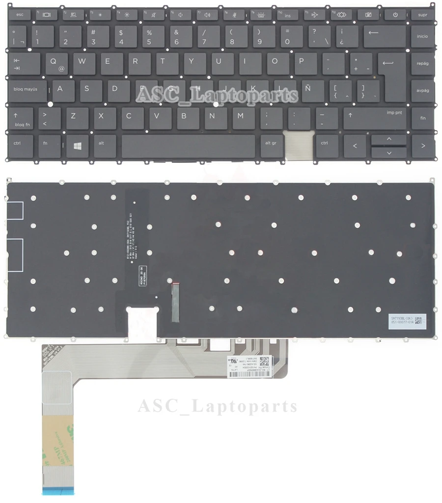 

New Latin Spanish Teclado Keyboard for HP EliteBook x360 1040 G7 1040 G8 Keyboard Black, no Frame, with BACKLIT