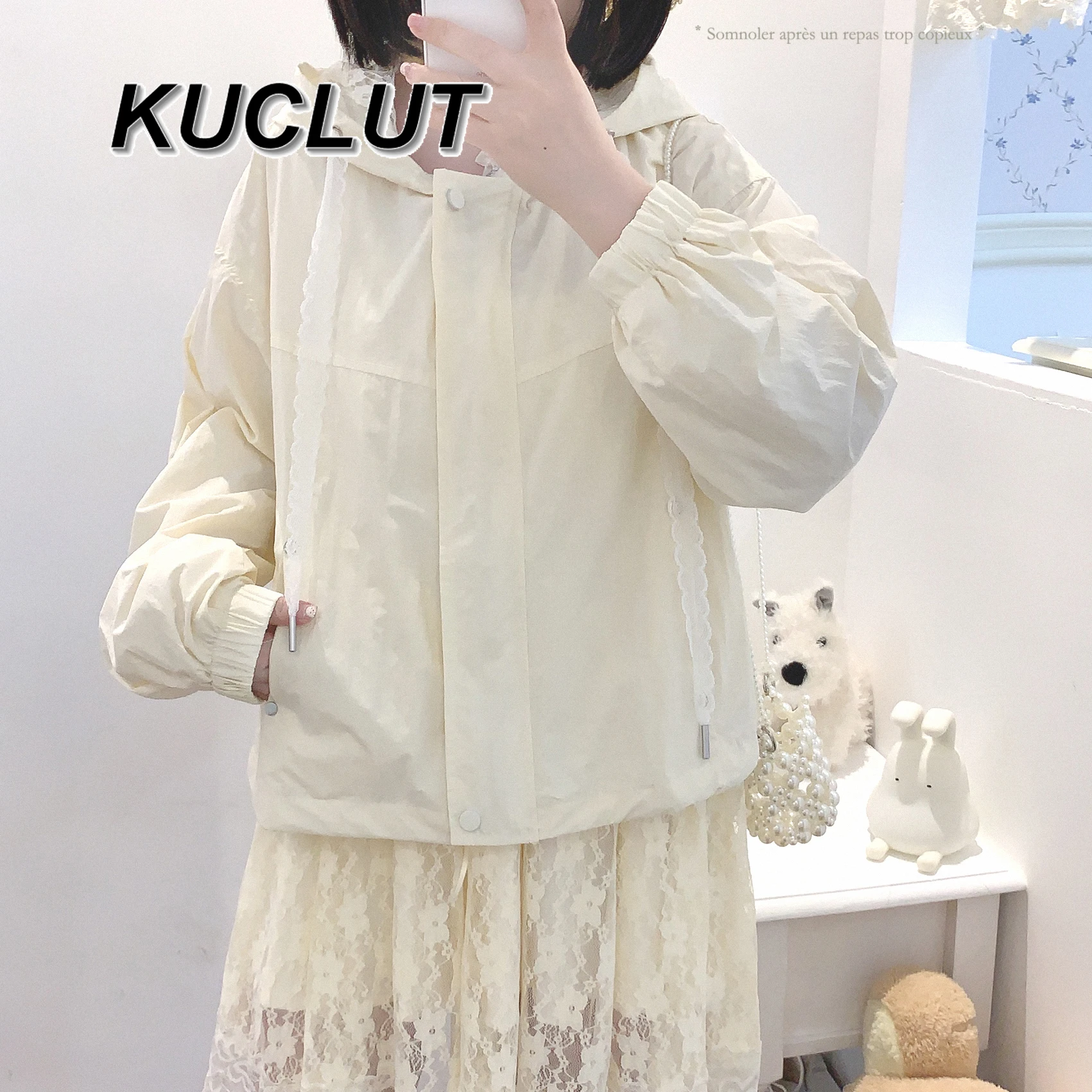 Damskie kurtki rozpinane w nowym japońskim stylu na wiosnę i jesień 2025, modne, codzienne, jednokolorowe kurtki z kapturem, kardigany.