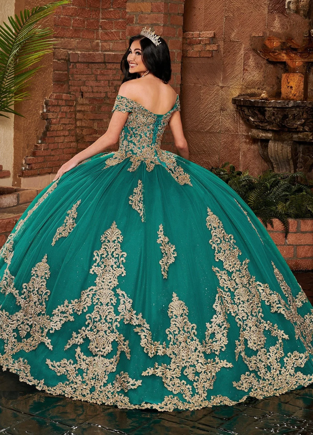 Azul Teal Charro Quinceanera Vestidos Vestido De Baile Fora Do Ombro Tule Apliques Frisado Puffy Mexicano Doce 16 Vestidos 15 Anos