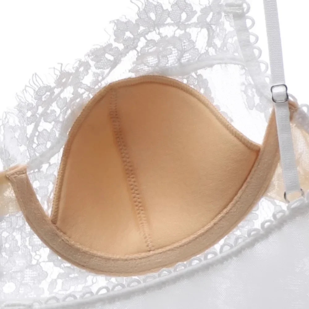 Lace French Lace Bra Sexy Ultra-thin Breathable Ultra-thin Lace Bra Comfortable Anti-sag Bra Women KUCLUT