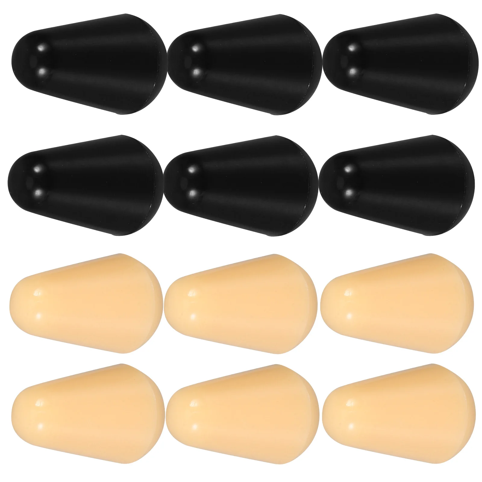 

12Pcs Electric Guitar Pickup Selector Caps for 5-Way Switch Plastic Replacement Yellow Black Set Switch Cap Guitar Supplies