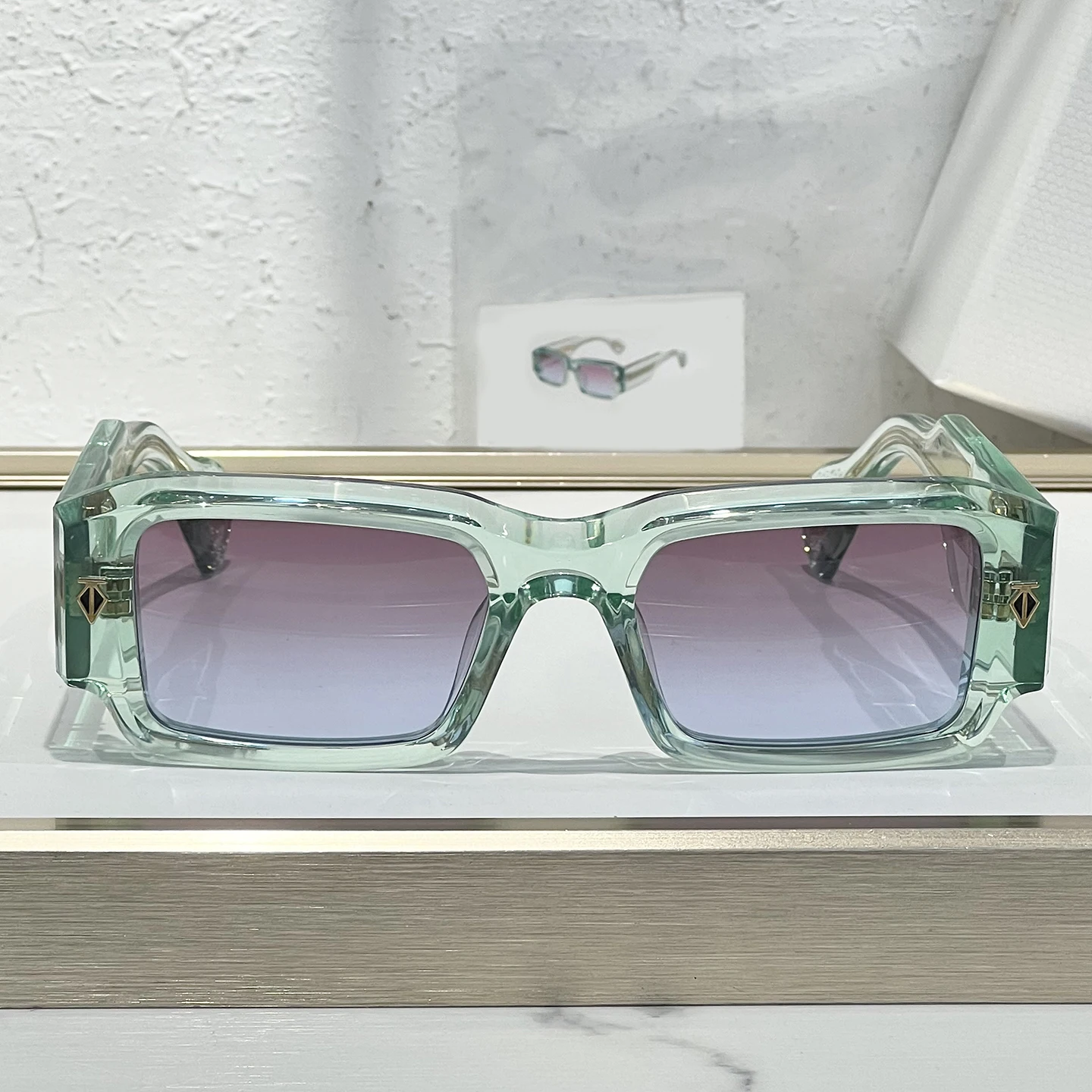 

ROSSI Vinegar Fiber Heavy duty Square Japanese Handmade Casual Sunglasses for Men and Vacation Beach Sunglasses for Women UV400