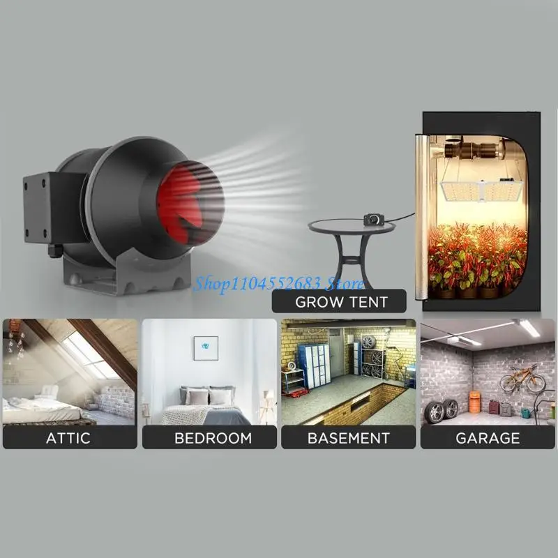 Y6GD 4 6 بوصة أنبوب مروحة عادم السقف منفاخ تهوية الهواء مستخرج مضمن #1