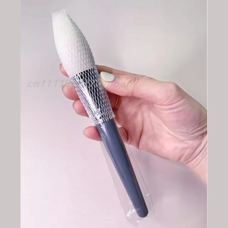 Pinceau à poudre libre professionnel HD pour maquilleurs, en poils de chèvre certifiés sans cruauté animale et virole en cuivre