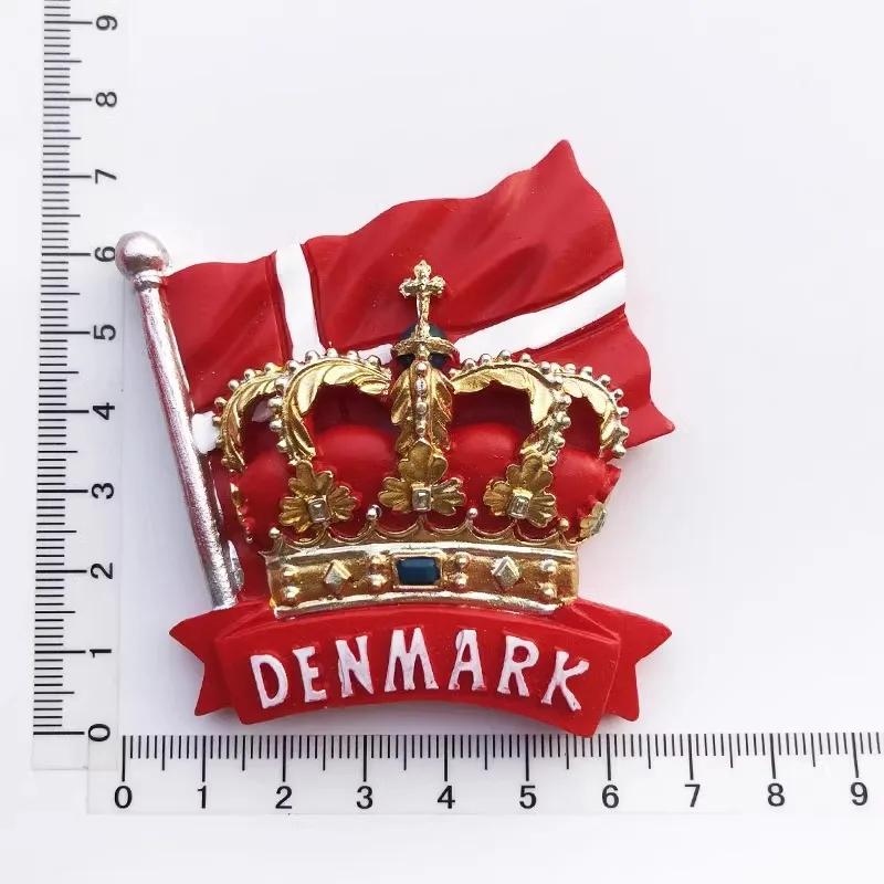 Danish Creative features Flag Crown Tour Souvenirs Refrigerator Magnets Gift Crafts Home decor