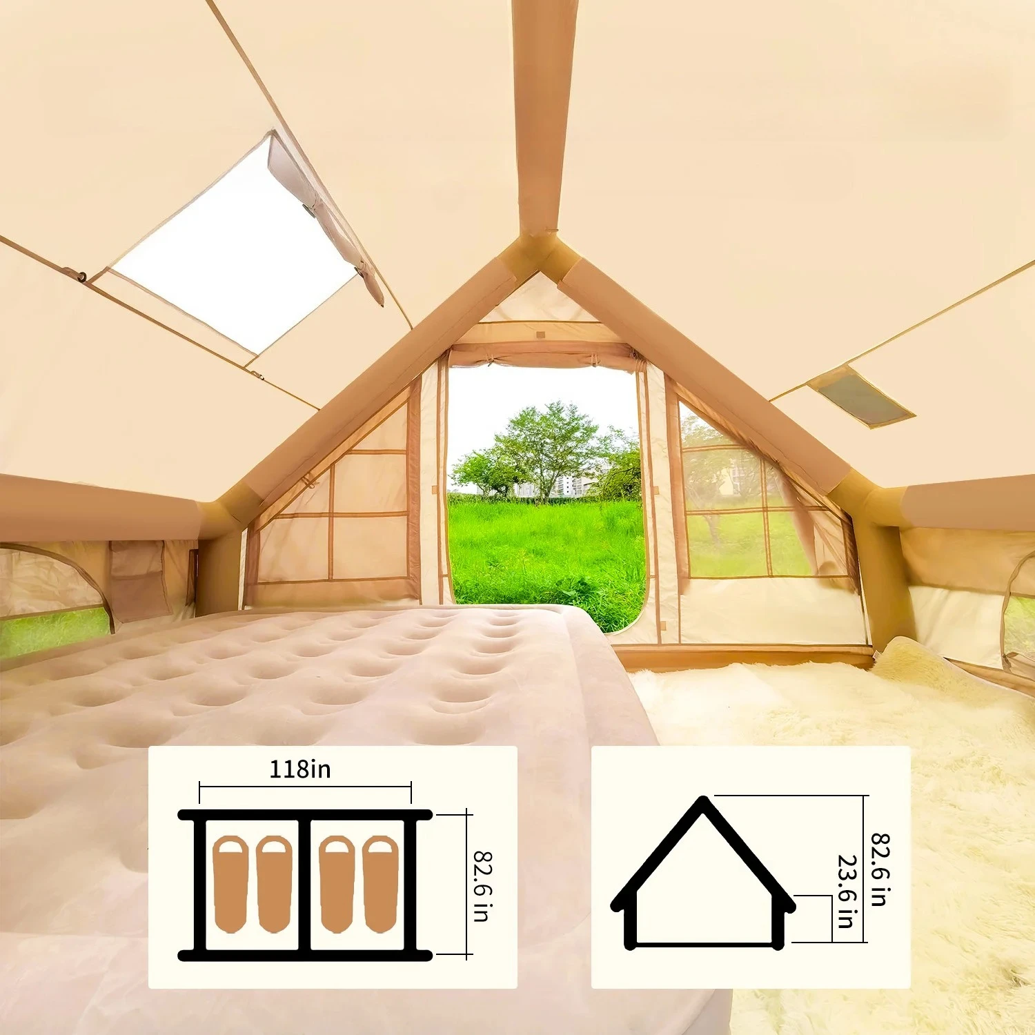 Tents for Camping  Large Inflatable Camping Tent,Easy Setup Tents for Camping