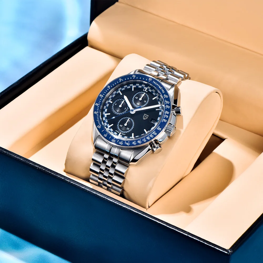 Pagani design 2025 latest luxury quartz men's watch high-quality sapphire VK67 men's business chronograph stainless steel sports