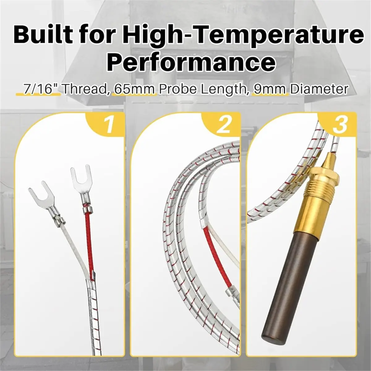 Termopar para freidora de gas ABNH, piezas de repuesto para freidora de termopila para 60125501, Elite Imperial Frymaster