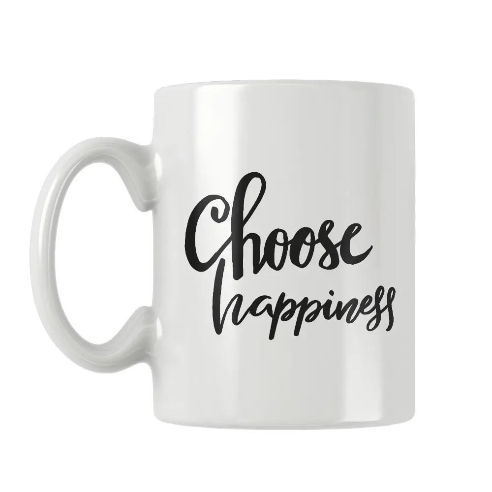 Choose Happiness Mug Coffee Cup White Ceramic Office&Home Women Men Happy Funny Birthday Gift Ideas