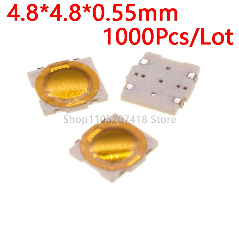 1000PCS/Lot Film switch 4.8X4.8X0.55MM 4Pin SMD Ultra-thin 4.8*4.8*0.55mm