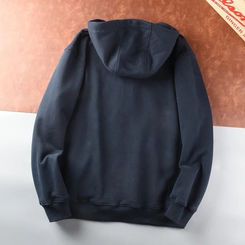 2023 Autumn Winter Soild Color Sweatshirts Men With The Hood Half Open Hoodies High Quality Pullover Fashion Washed Casual Sport