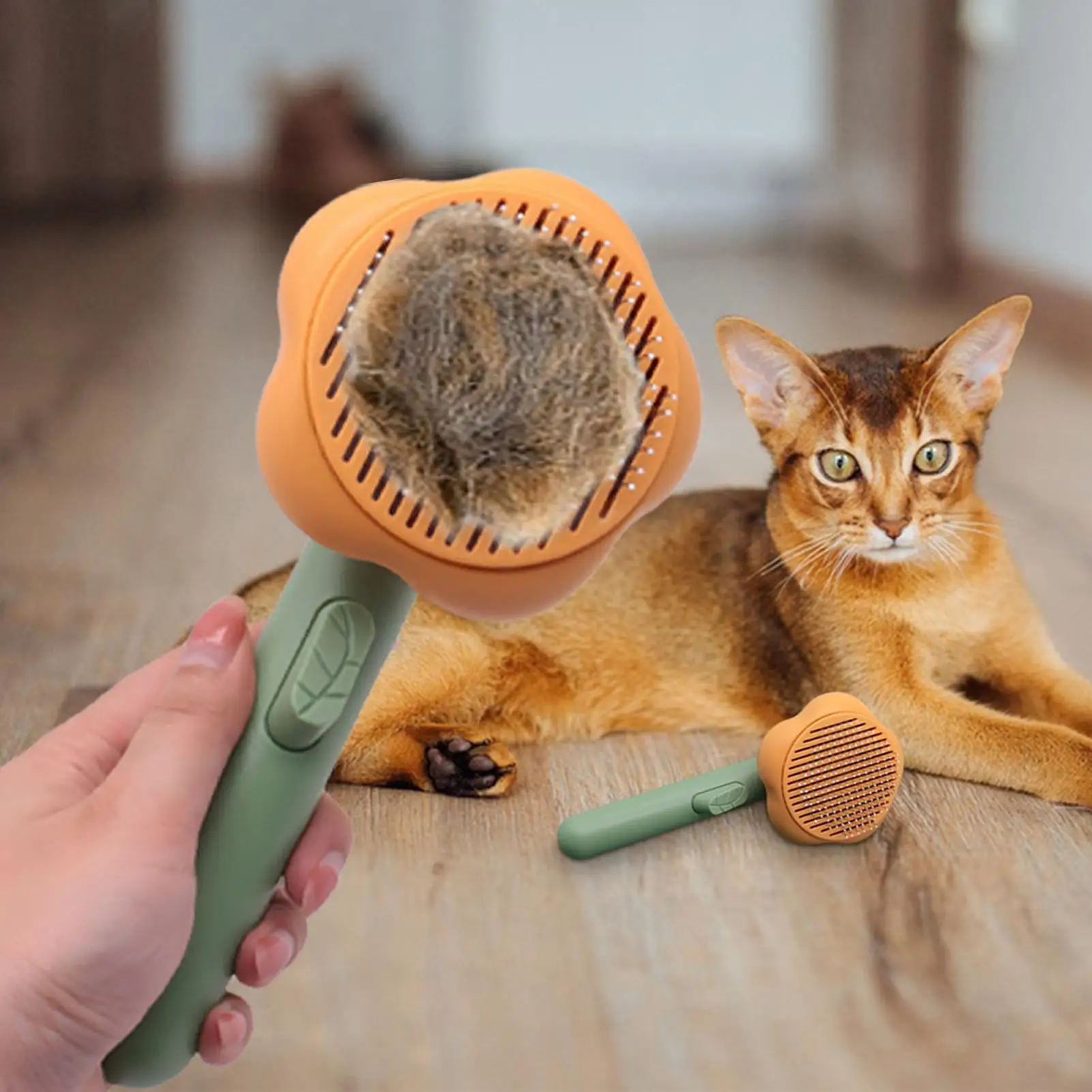 猫の毛クリーニングデマットブラシコーム犬の毛除去ブラシ猫グルーミングツール犬の毛脱落トリマーニードルコーム
