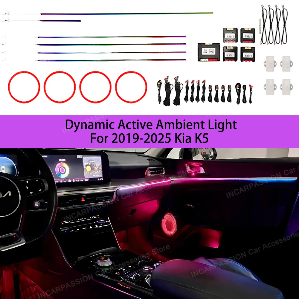 Dynamic Active Ambient Light For Kia 5 2019-2025 Atmosphere environtal mood ambilight Lighting