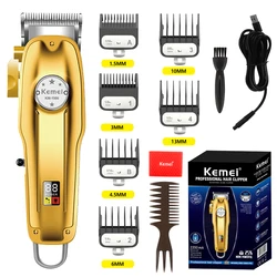 Kemei KM-1986PG Rechargeable Hair Trimmer For Barber Men Electric Beard Shaver Hair Clipper Professional Hair Cutting Machine