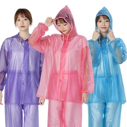 Adult Fashion Transparent Two-piece Raincoat PVC Thickened Transparent Rainwear