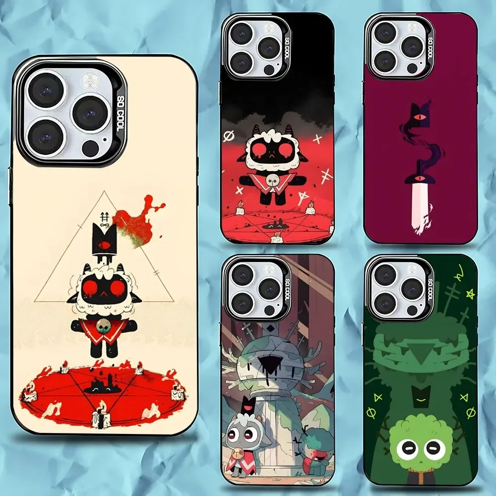 

C-Cult of the Lamb Phone Case For iPhone 16,15,14,13,12,11,Pro,Max,Plus,Mini,XS,SE Anti Fall Black Matte Hard Bumper