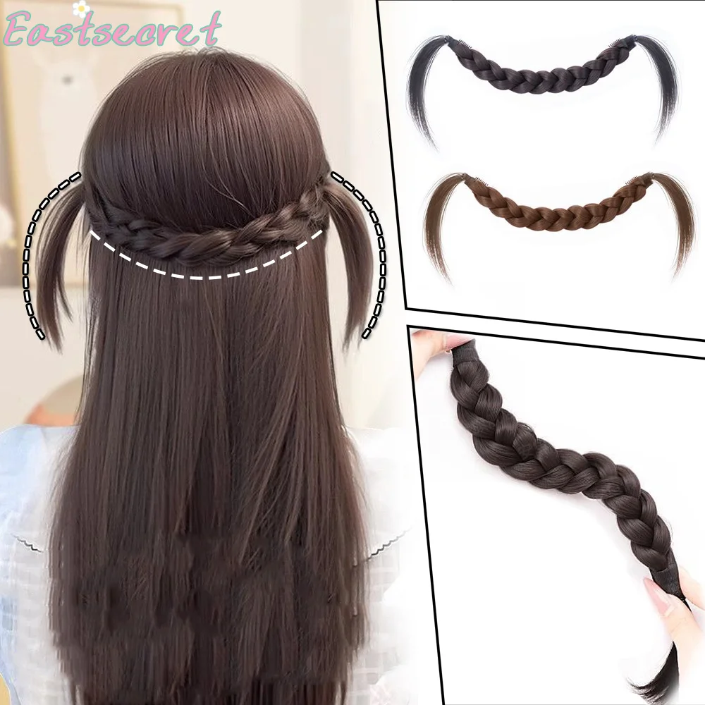 

Парик EAST, плетеный женский милый парик с подвесными ушками, плетеный парик с кроликом, головной убор, пушистая цельная расческа, синтетический парик, зажим BB